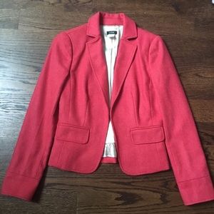 J. Crew Coral Pink Herringbone Blazer